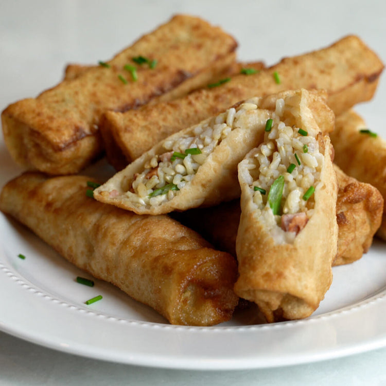 Organic Brown Rice, Red Bean, and Sausage Egg Rolls